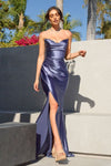 Prom Dresses Formal Long Fitted Evening Prom Dress Smoky Blue