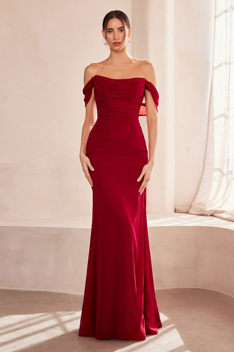 Prom Dresses Formal Long Fitted Mermaid Prom Dress Burgundy