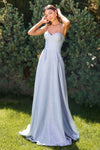 Prom Dresses Formal Glitter Corset A Line Prom Dress Light Blue