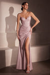 Prom Dresses Glitter Long Formal Prom Dress Dusty Rose