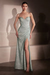 Prom Dresses Glitter Long Formal Prom Dress Sage