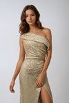 Prom Dresses Long Fitted Formal Sequin Evening Prom Gown Nude