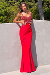 Prom Dresses Long Beaded Formal Mermaid Prom Dress Red