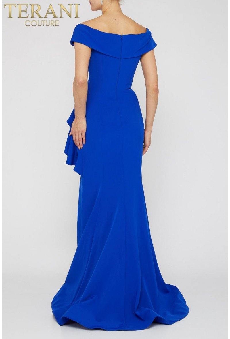 Terani Couture Long Off Shoulder Prom Dress 1911M9339 - The Dress Outlet