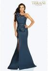 Terani Couture Mikado One Shoulder Bead Detailed Evening Gown 2011E2103 - The Dress Outlet