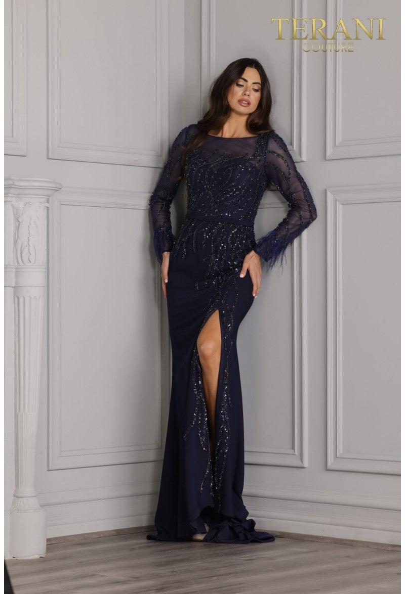 Terani Couture Long Sleeve Formal Dress 2111M5277 - The Dress Outlet