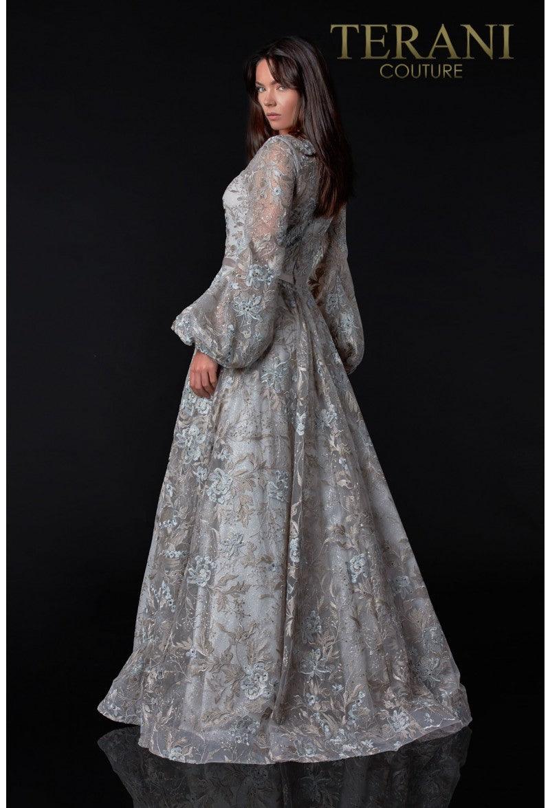 Terani Couture Long Sleeve Formal Gown 2112M5407D - The Dress Outlet
