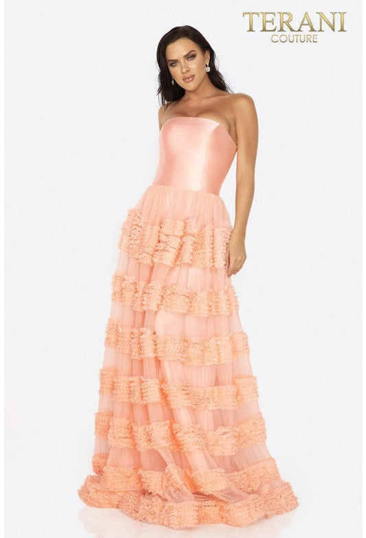 Terani Couture Long Strapless Prom Dress 2012P1402 - The Dress Outlet