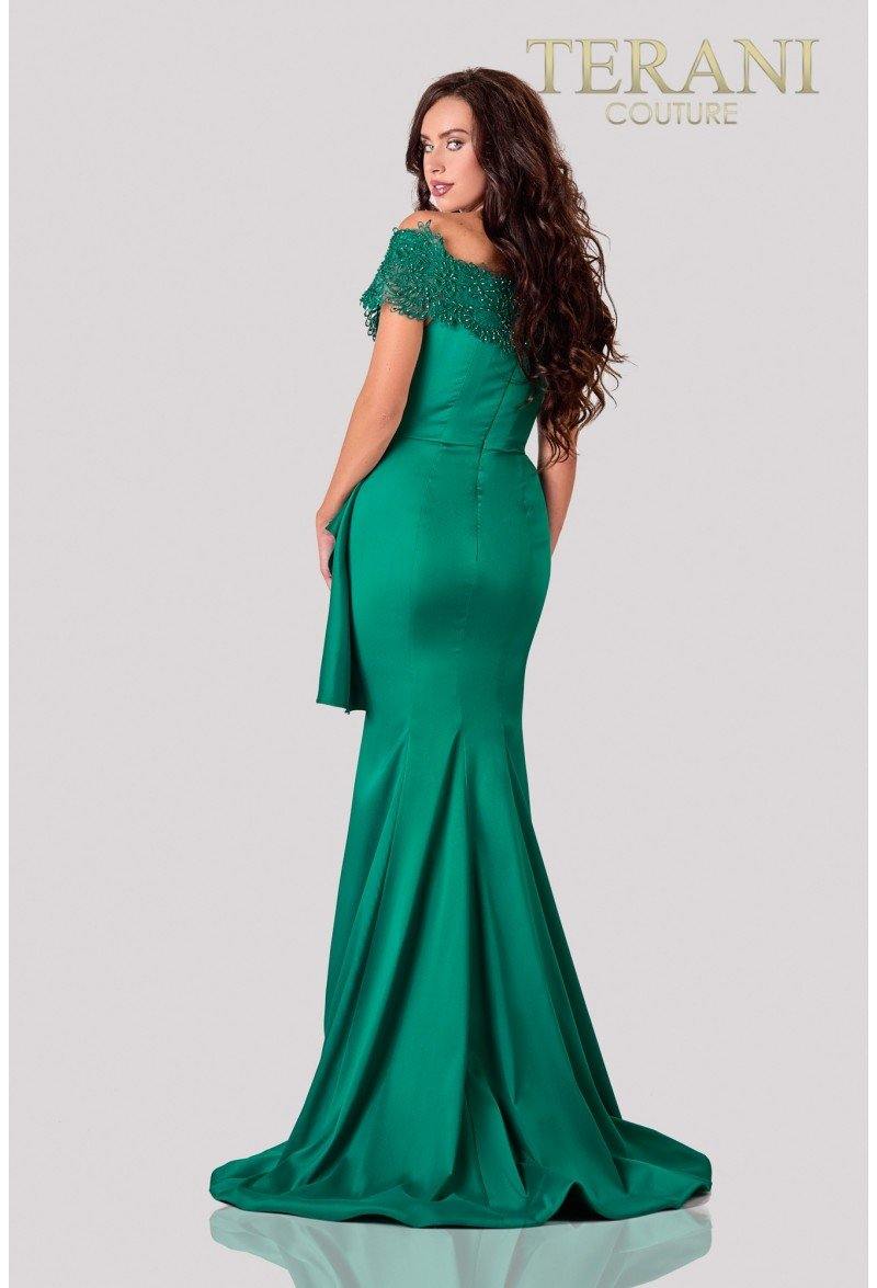 Terani Couture Off Shoulder Formal Long Dress 2111M5255 - The Dress Outlet