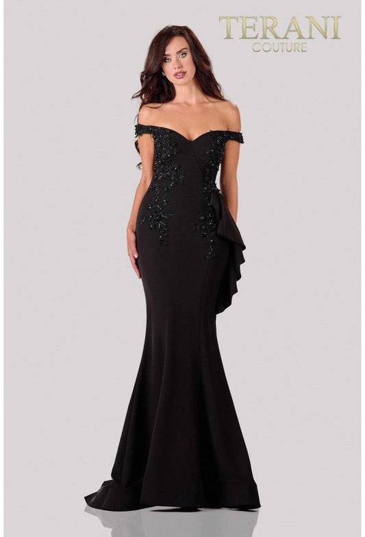 Terani Couture Off-Shoulder Evening Dress 2111E4732 - The Dress Outlet