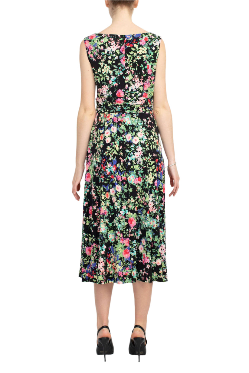 Cocktail Dresses Midi Floral Print Cocktail Dress Lime