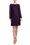 Cocktail Dresses Long Sleeve Fitted Short Cocktail Dress Aubergine