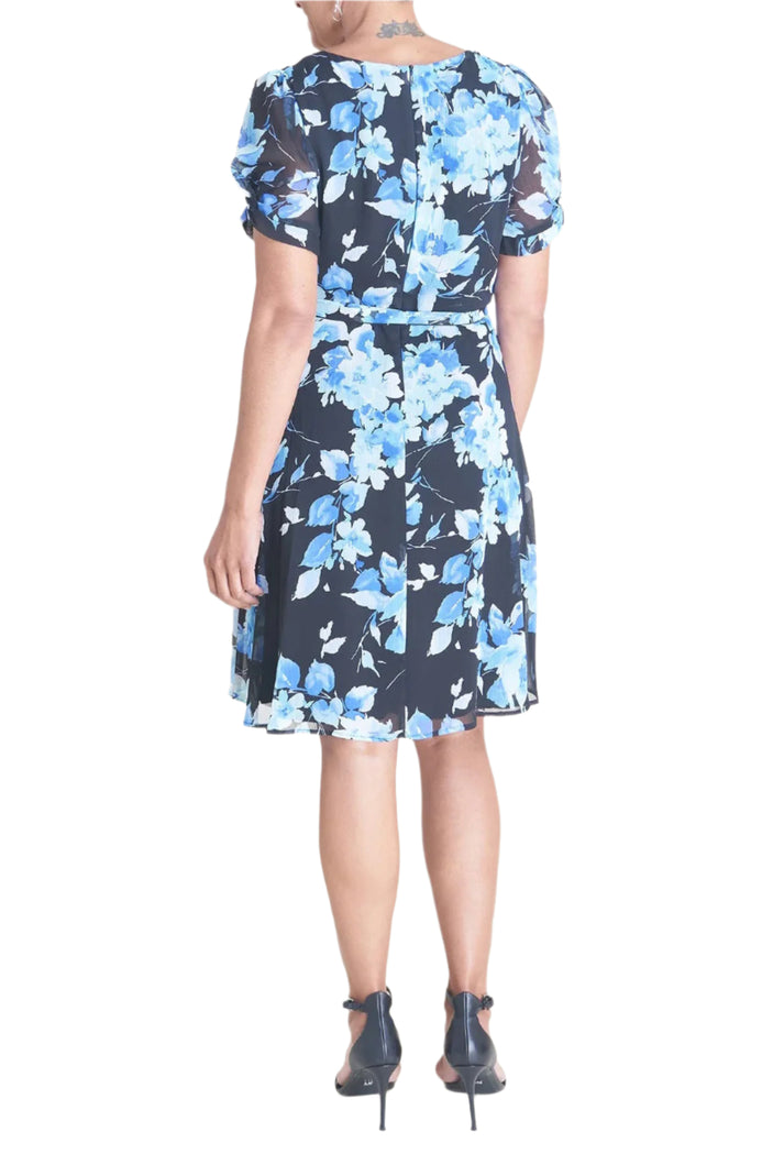 Cocktail Dresses Floral Print Short  Cocktail Dress Blue