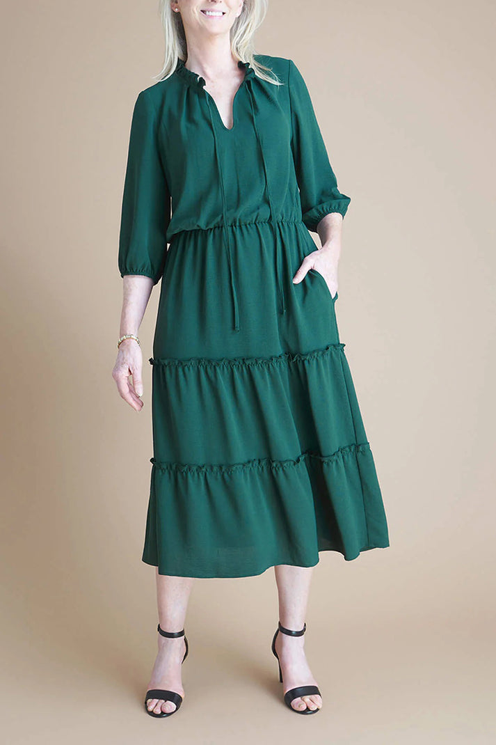 Cocktail Dresses Short A Line Tiered Midi Cocktail Dress Hunter