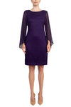 Cocktail Dresses Long Sleeve Bodycon Short Cocktail Dress Eggplant