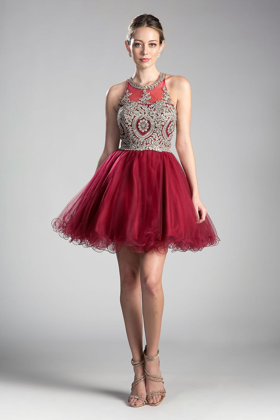 Cocktail Dresses Short Lace Applique Cocktail Dress Burgundy