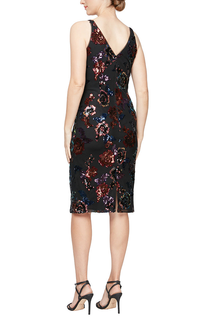 فستان كوكتيل متوسط الطول بدون أكمام من Alex Evenings J196921