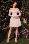 Wedding Dresses Short Fitted Wedding Dress Off White