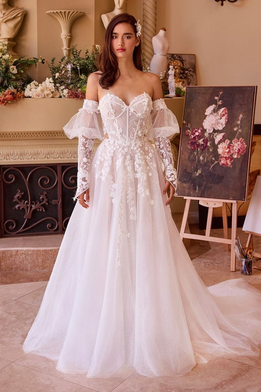 Wedding Dresses Long Bridal Gown A Line Lace Wedding Dress Off White