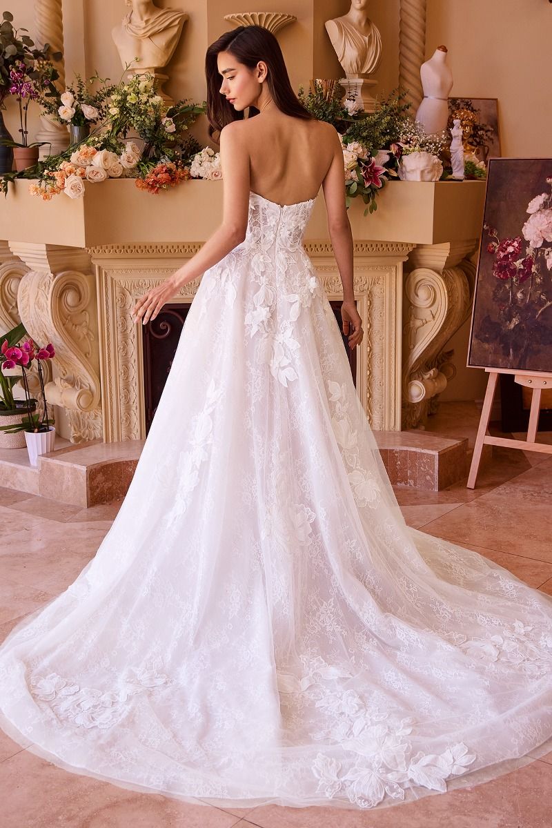 Wedding Dresses Long A Line Layered Lace Wedding Dress Off White