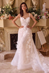 Wedding Dresses Long Floral Wedding Dress Off White