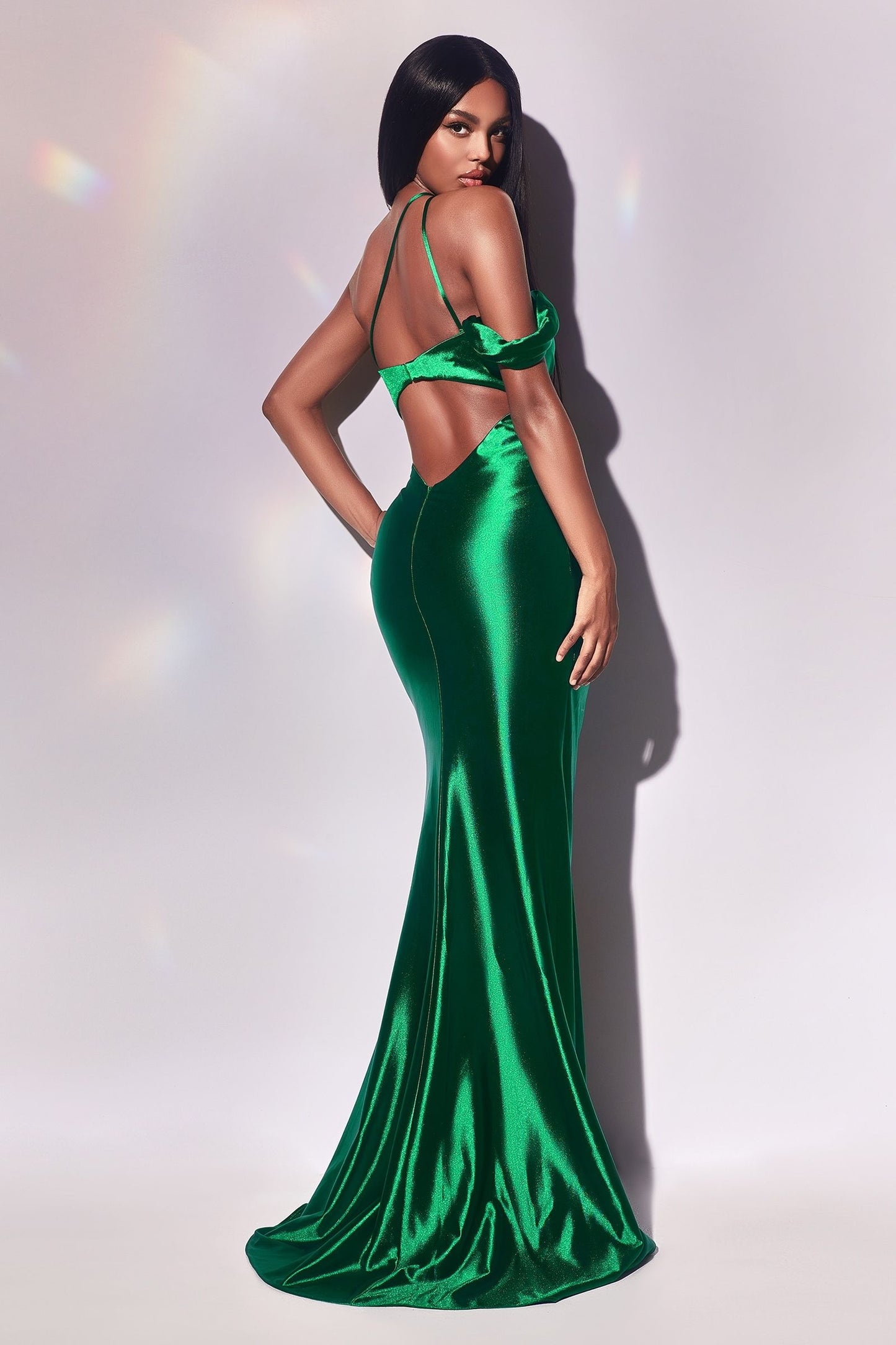 Prom Dresses Satin Long Fitted Prom Dress Emerald