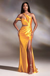 Prom Dresses Satin Long Fitted Prom Dress Yellow