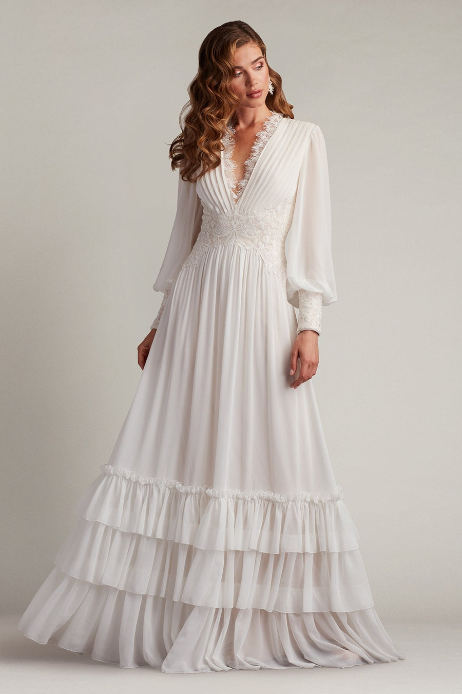 Formal Dresses Formal Long Evening Ruffle Dress Ivory/Petal